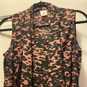 Pink & Black Camouflage CABI Blouse